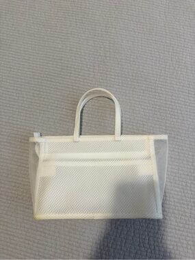 White Mesh Tote Bag with Handles - Classic Women’s Carryall